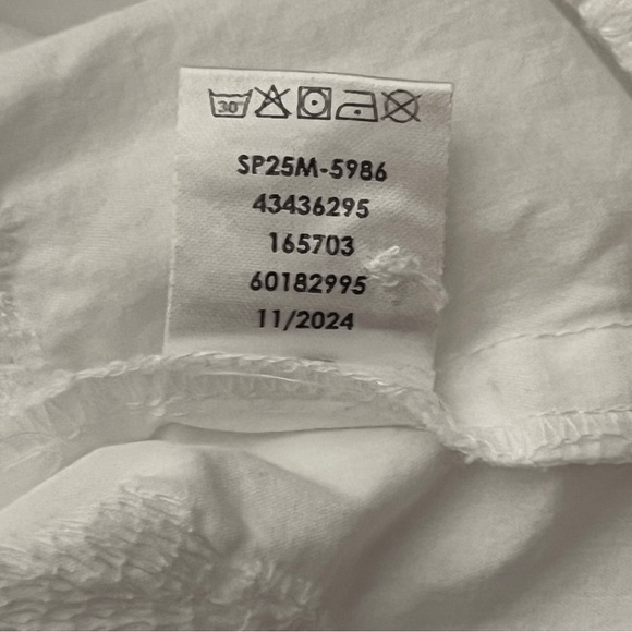 Anthropologie Calligraphie White Linen Embroidered Sequin Top Size L Cropped - Picture 5 of 10